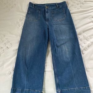 Anthropologie Cropped Wide Leg Jeans
